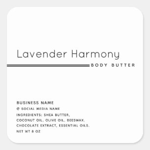 White Simple modern luxury typography product Clas Square Sticker