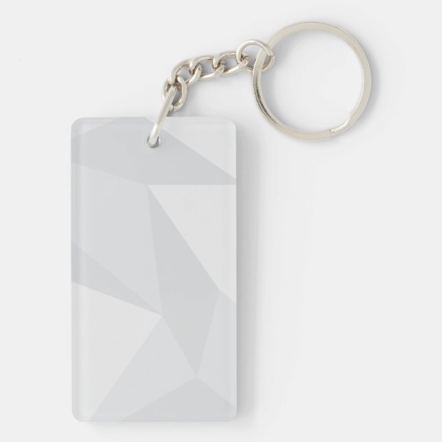 White, simple, modern, urban, cool, trendy pattern key ring (Back)