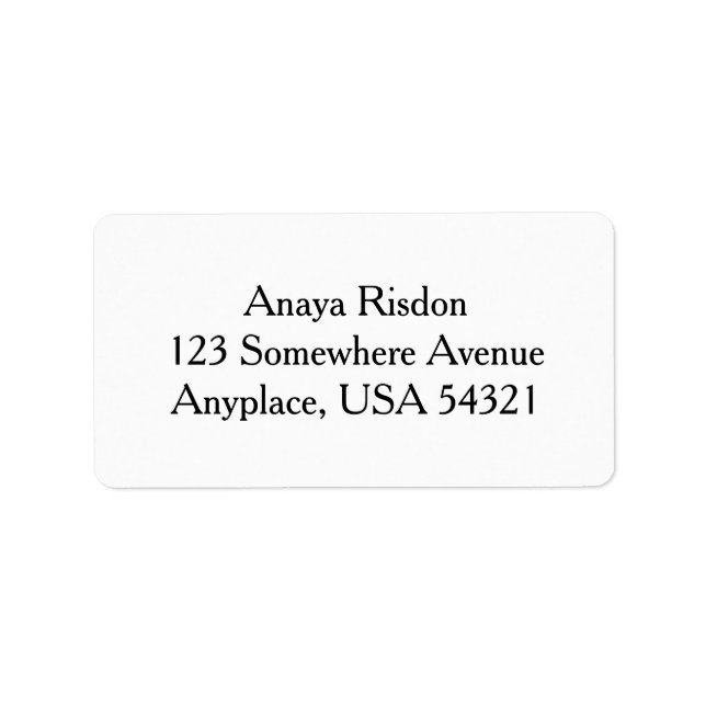 White Simple Plain Address Labels (Front)