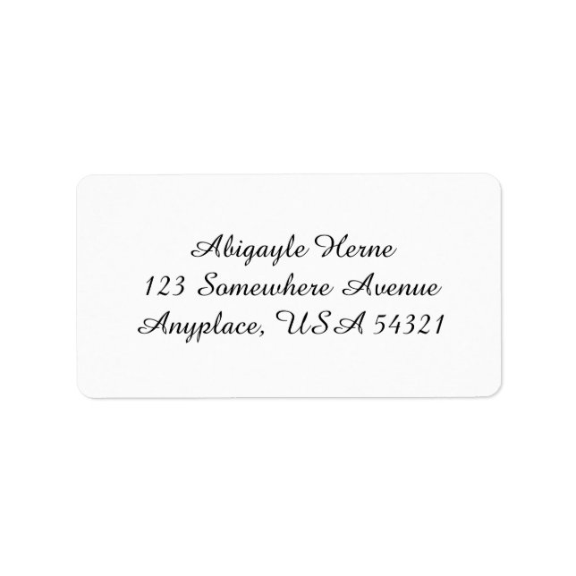White Simple Plain Address Labels (Front)