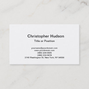 White Simple Plain Business Card