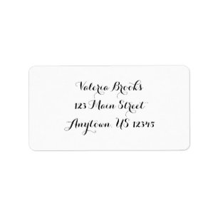 White Simple Plain Cursive Return Address Labels