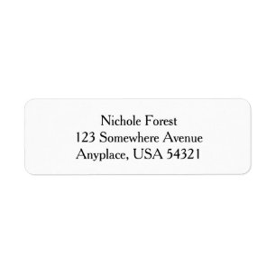 White Simple Plain Return Address Labels