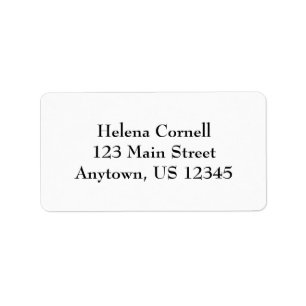 White Simple Plain Return Address Labels