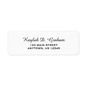 White Simple Plain Return Address Labels
