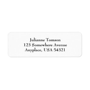 White Simple Plain Return Address Labels