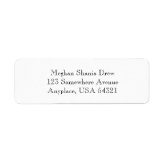 White Simple Plain Return Address Labels