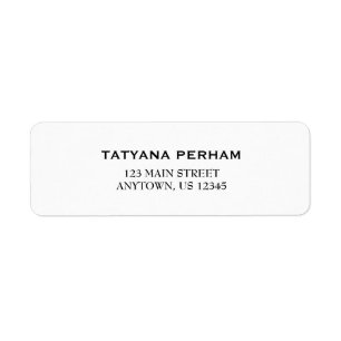 White Simple Plain Return Address Labels