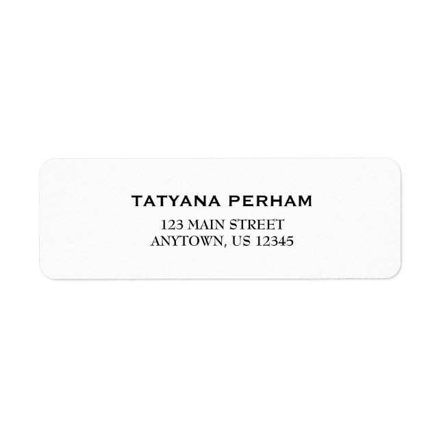 White Simple Plain Return Address Labels (Front)