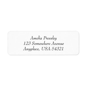 White Simple Plain Return Address Labels
