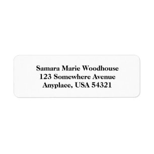 White Simple Plain Return Address Labels