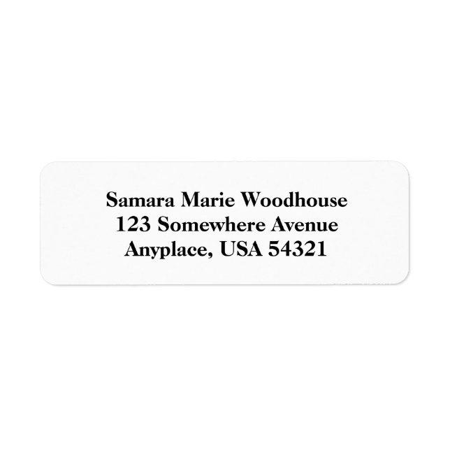 White Simple Plain Return Address Labels (Front)