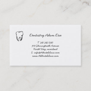 White simple teeth business card