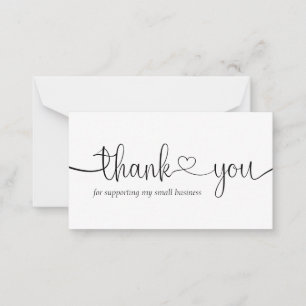 White Simple thank you for supporting our business Card