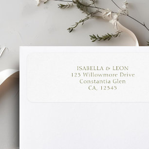 White Simple Wedding Return Address