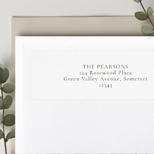 White Simple Wedding Return Address Label