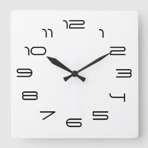 White simplicity square wall clock