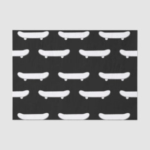 White Skateboard Monochromatic Black Skater Urban Tissue Paper