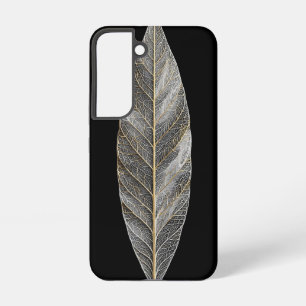 White Skeleton Leaf Gold Vein - Ultra Narrow Samsung Galaxy Case