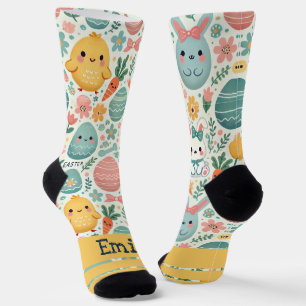 White Sketch Chevron Patern Socks