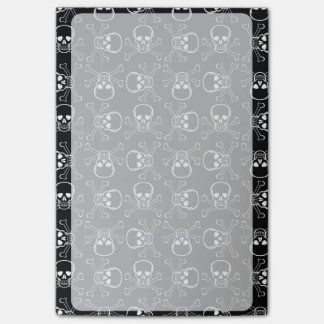 White Skull and Crossbones graphic Pattern Post-it Notes