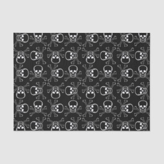 White Skull and Crossbones graphic Pattern Tissue Paper