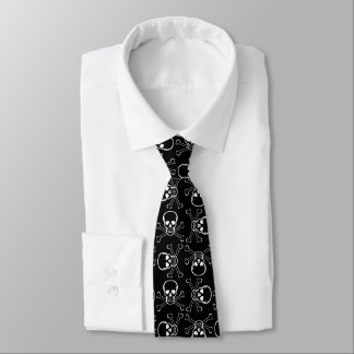 White Skull and Crossbones Tie