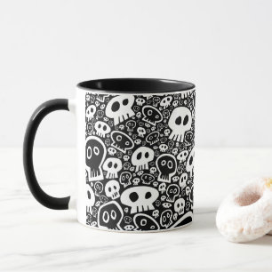 White Skull Pattern Mug