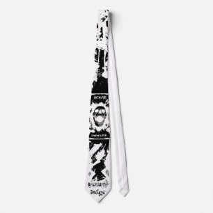 White Skull Splatter Reversed Tie in Black With Bo