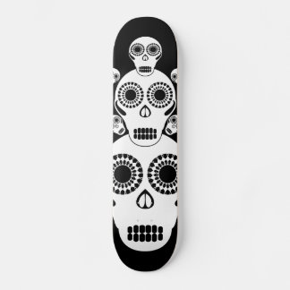 White Skulls Black Skateboard