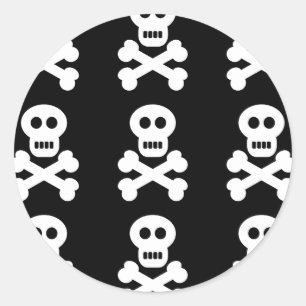 White Skulls Classic Round Sticker