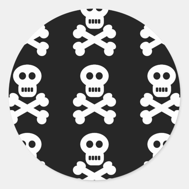 White Skulls Classic Round Sticker (Front)