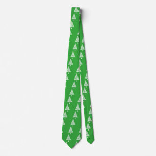 White Skully Xmas Tree Tie