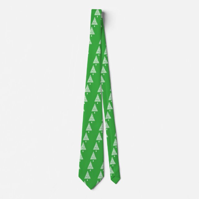 White Skully Xmas Tree Tie (Front)