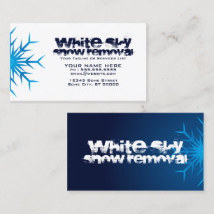 white sky snow removal business card