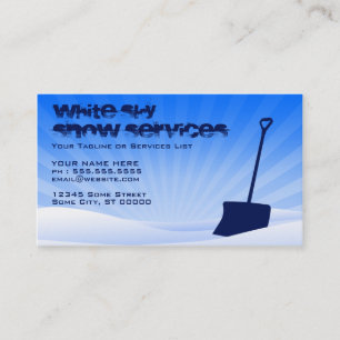white sky snow services business card