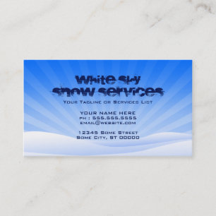 white sky snow services business card
