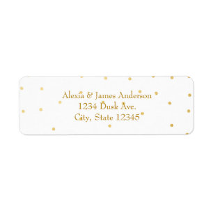 White Small Gold Foil Elegant Invitation Labels