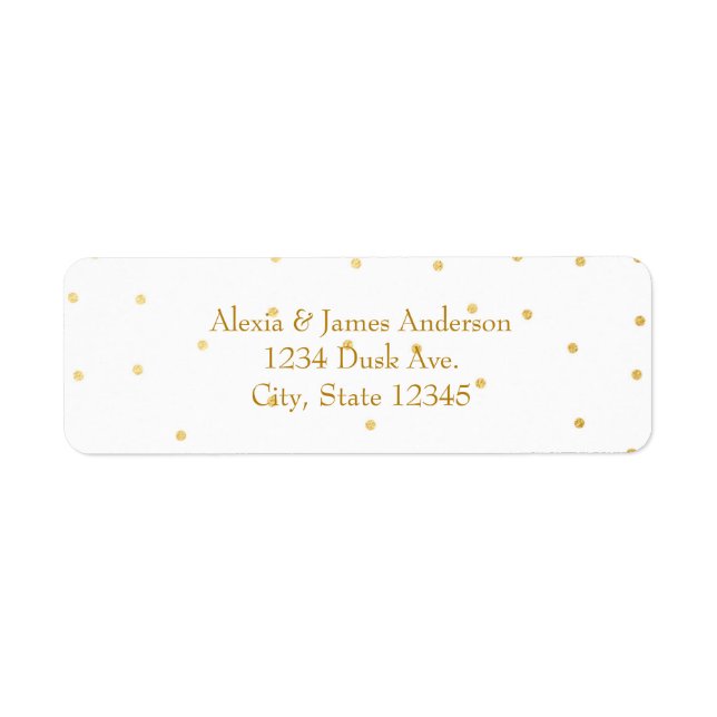 White Small Gold Foil Elegant Invitation Labels (Front)
