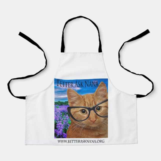 white small kids apron better ask nana (Front)