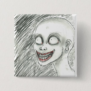 White Smile   15 Cm Square Badge