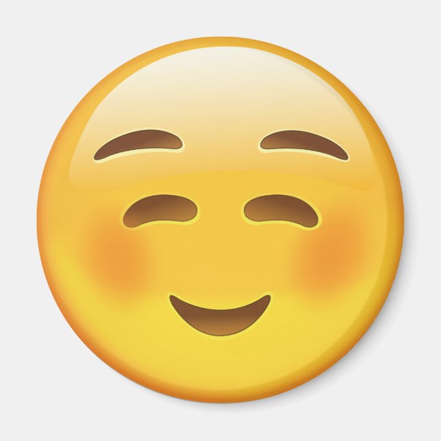 White Smiling Face Emoji Magnet (Front)