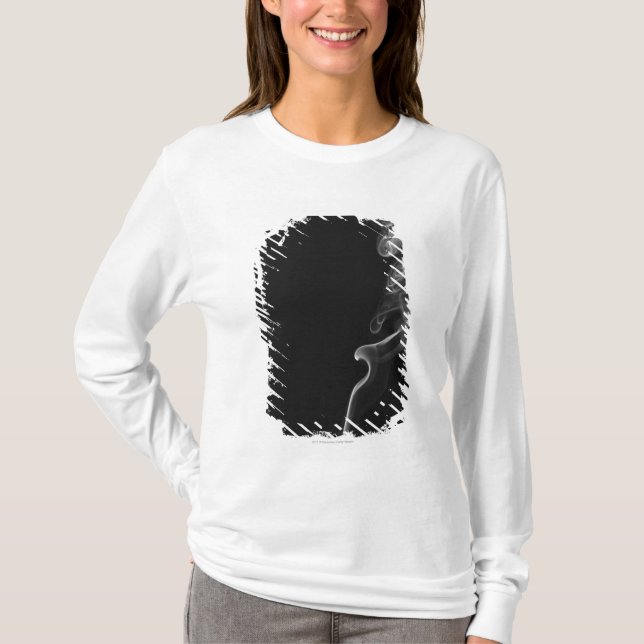 White Smoke Against A Black Background T-Shirt (Front)