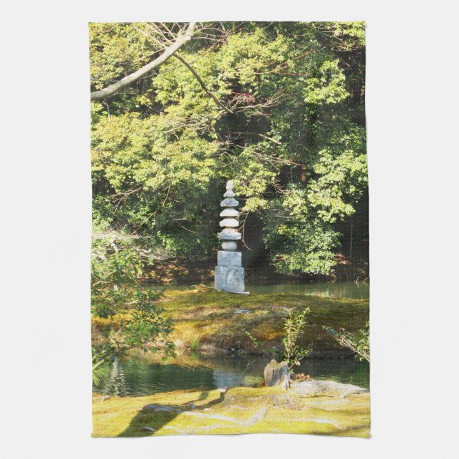 White Snake Pagoda / Hakuja No Tsuka Tea Towel (Vertical)