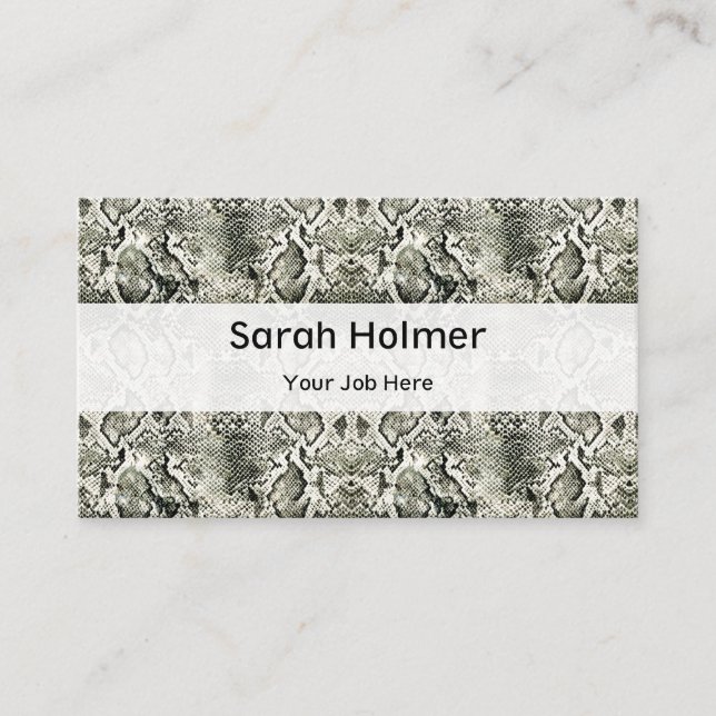 White Snake print Business Card (Front)