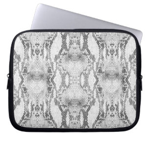 White Snake Skin Print Laptop Sleeve