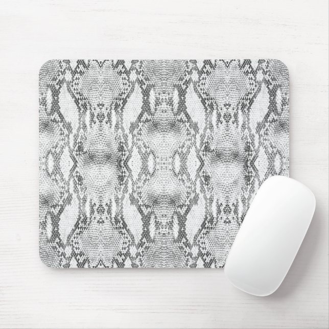 White Snake Skin Print Mouse Mat (With Mouse)
