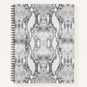 White Snake Skin Print Notebook