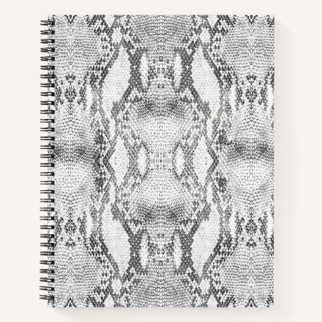 White Snake Skin Print Notebook (Front)