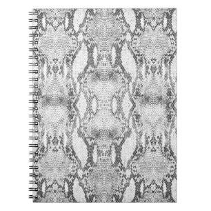 White Snake Skin Print Notebook